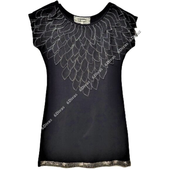 PINK Martini Black Cotton Dress With Silver Accents Size S - Picture 3 of 11